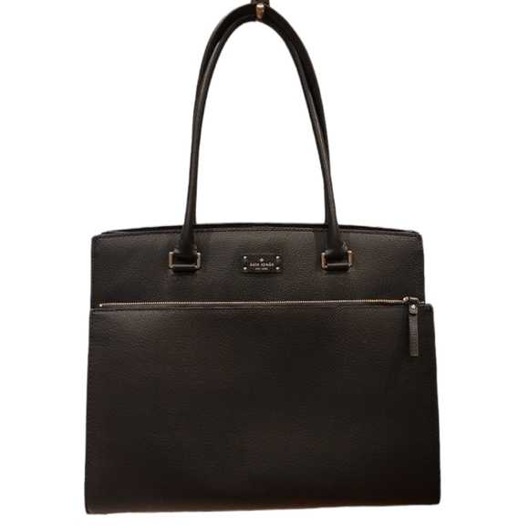kate spade Handbags - Kate Spade Black Leather Large New York Work Tote Shoulder Bag